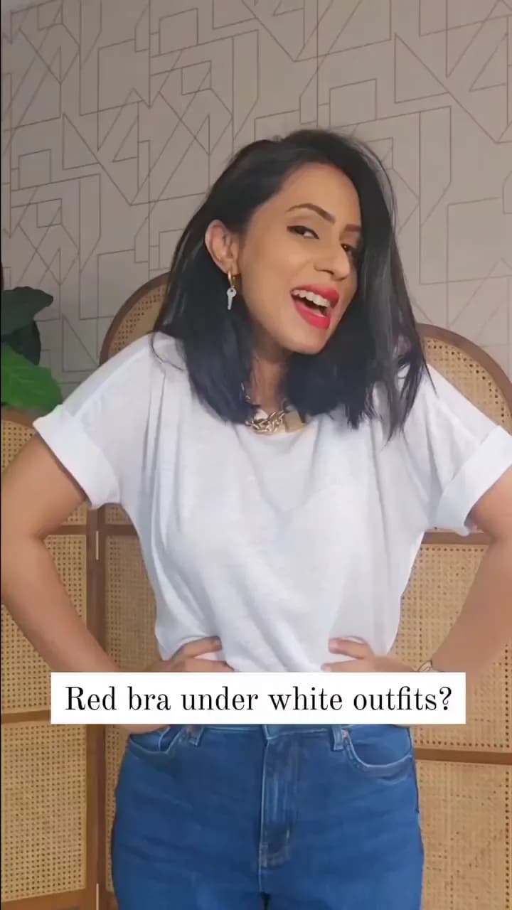 Styling reel: which bra colours stay invisible under white outfits